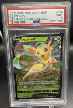 Pokemon SWSH Promo Leafeon V SWSH194 Holo English 2022 PSA 9 - Image 1