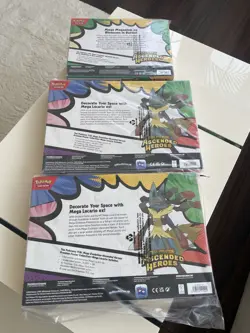 Pokemon TCG PREMIUM POSTER COLLECTION MEGA LUCARIO X2 MEGA MEGANIUM EX X1 - Image 2