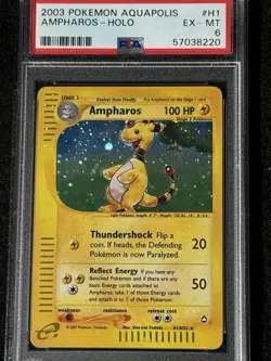 2003 POKEMON AQUAPOLIS #H1 AMPHAROS-HOLO PSA 6 - Image 2