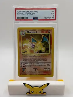 Pokemon TCG Base Set Charizard 4/102 Holo Rare EN PSA 5 1999 - Image 1
