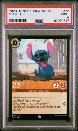 2023 Disney Lorcana the First Chapter Stitch New Dog PSA 9 MINT #2 Low POP 16 - Image 1