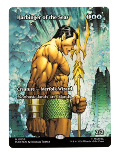Harbinger of the Seas Marvel Super Heroes 0055 MTG Borderless Foil NM - Image 1