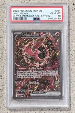 2025 POKEMON MEP EN-ME UPC BLACK STAR PROMO #024 ORICORIO ex PSA 10 - Image 1
