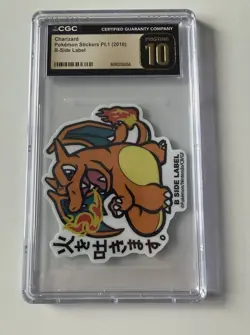 CGC 10 PRISTINE Pokemon Japanese Charizard B-SIDE Label Pt. 1 Sticker - Image 1