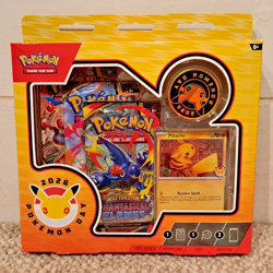 Pokemon TCG Pokemon Day 2026 Collection Box Pikachu Promo Coin 3 Boosters SEALED - Image 1