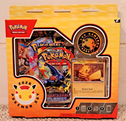 Pokemon TCG Pokemon Day 2026 Collection Box Pikachu Promo Coin 3 Boosters SEALED - Image 3