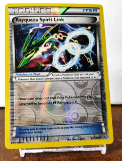 POKEMON RAYQUAZA SPIRIT LINK 87/108 REVERSE HOLO TRAINER ROARING SKIES LP - Image 1