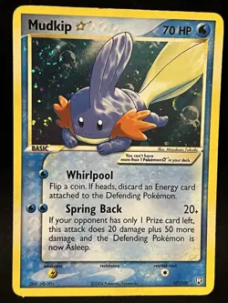 2004 Pokemon Mudkip Gold Star Holo Team Rocket 107/109 Swirl 🌀 Ultra Rare - Image 1