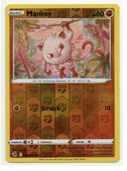 Mankey 133/264 Common Fusion Strike Pokemon Reverse Holo Near Mint - Image 1