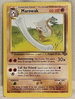 Crimp Error Pokemon TCG Marowak 39/64 Jungle Unlimited Uncommon English 1999 - Image 1