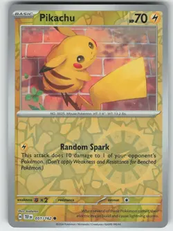 Pokemon Pikachu 051/162 Temporal Forces Common Reverse Holo NM - Image 1