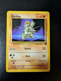 Machop 59/82 Common Team Rocket Pokemon Unlimited Lightly Played - Image 1