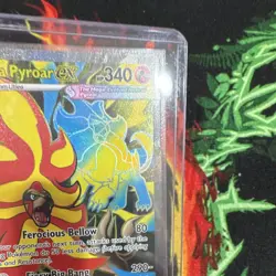 Nintendo Pokemon TCG Mega Pyroar EX 099/086 Holo EN 340 HP Full Art Secret Rare - Image 4