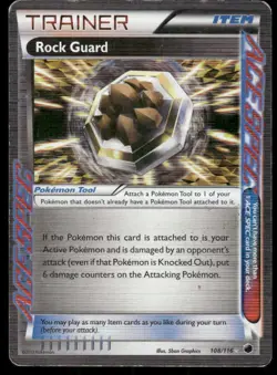 Pokemon Tcg Rock Guard #108 Pokemon Plasma Freeze MP - Image 1