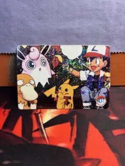 Pokemon Vintage Vending Holo Prism Sticker #437 Pikachu, Psyduck, Wigglytuff - Image 1