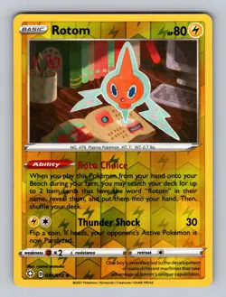 Rotom 034/072 Uncommon Shining Fates Pokemon Reverse Holo Near Mint - Image 1