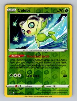Celebi 003/072 Rare Shining Fates Pokemon Reverse Holo Near Mint - Image 1
