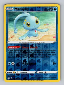Manaphy 024/072 Rare Shining Fates Pokemon Reverse Holo Near Mint - Image 1