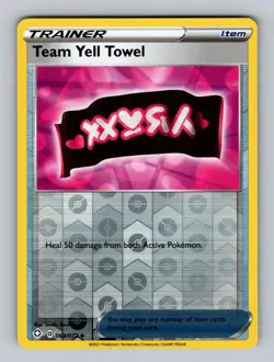 Team Yell Towel 063/072 Uncommon Shining Fates Pokemon Reverse Holo Near Mint - Image 1