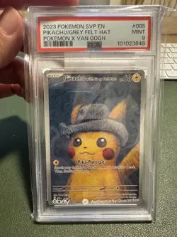 2023 Pokemon Pikachu with Grey Felt Hat 085 Van Gogh Promo PSA 9 - Image 1