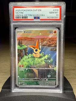 Pokemon 2025 SVP EN-SV Promo Unova Victini Illustration #208 PSA 10 - Image 1