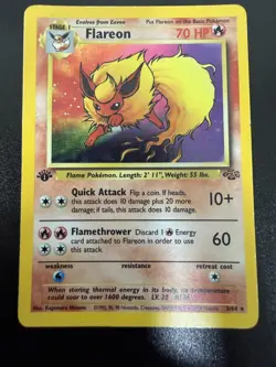 Pokemon Flareon Holographic card from the Pokemon Jungle set #3/64 - Image 1