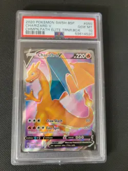 Charizard V #050 SWSH: Sword & Shield Promo Cards Holo Champions Path ETB PSA 10 - Image 1