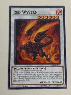Yugioh - Red Wyvern - 1st Edition MP - Plus Free Holographic Card - Image 1