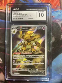 CGC 10 GEM MINT Alakazam 009 MEGA Evolution Black Star Promo Holo Pokemon Card - Image 1