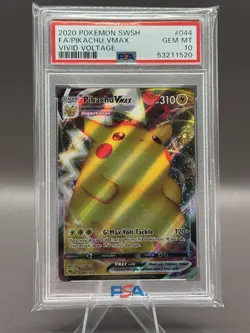 2020 Pokemon SWSH Vivid Voltage Pikachu VM Ultra Rare #044/185 PSA 10 - Image 1