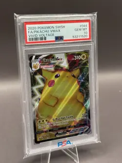 2020 Pokemon SWSH Vivid Voltage Pikachu VM Ultra Rare #044/185 PSA 10 - Image 2