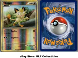 2010 Pokemon, Heartgold & Soulsilver, #75/123 Meowth, Reverse Holo Common - Image 1