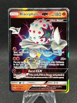 Pokemon TCG Lost Thunder Blacephalon GX Holo Ultra Rare 52/214 LP - Image 1