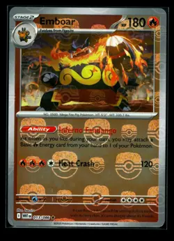 Emboar Master Ball Pattern 013/086 Pokemon Pokemon TCG White Flare Holo English - Image 1
