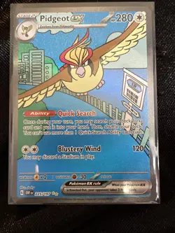 Obsidian Flames Pidgeot EX Secret Rare Full Art 225/197 Pokemon Clean! 🔥🔥NM - Image 1
