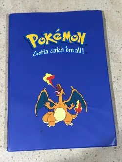 Pokemon Charizard Binder Blue A4 9 Pocket Toysite 1999 Rare Vintage - Image 1