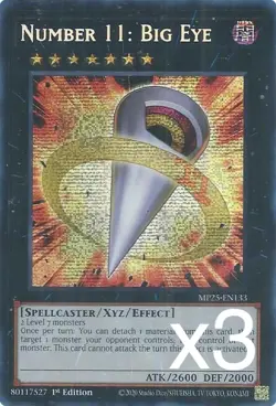 3X Yugioh Number 11: Big Eye MP25-EN133 Secret Rare 1st Editiion NM - Image 1