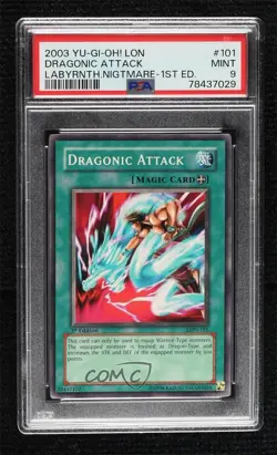 Dragonic Attack 1st Ed. YuGiOh Labyrinth of Nightmare PSA 9 MINT 2003 - Image 1