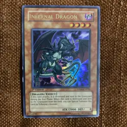Yugioh! LP Infernal Dragon - DP04-EN010 - Ultra Rare - 1st Edition Lightly Playe - Image 1