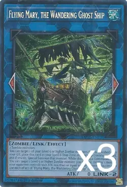 3X Yugioh Flying Mary, the Wandering Ghost Ship MP25-EN110 Secret Rare NM - Image 1
