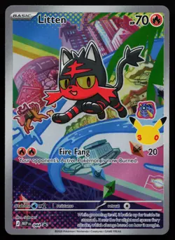 Litten - 044 Mega Evolution Promo MEP Holo Promo First Partner Pokemon NM - Image 1