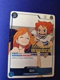 One Piece Card Game CCG TCG Girl Nami P-096 Pre Release Winner Promo - Image 1