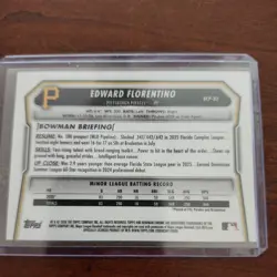 2026 Bowman Mega Box Edward Florentino Chrome Neon Green Mojo Refractor 393/399 - Image 2