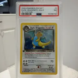 PSA 7 Dark DRAGONITE 1st Edition Holo Rare TEAM ROCKET 5/82 Pokemon 2000 - Image 1