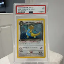 PSA 7 Dark DRAGONITE 1st Edition Holo Rare TEAM ROCKET 5/82 Pokemon 2000 - Image 2