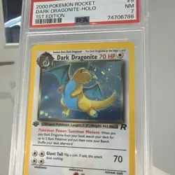 PSA 7 Dark DRAGONITE 1st Edition Holo Rare TEAM ROCKET 5/82 Pokemon 2000 - Image 3