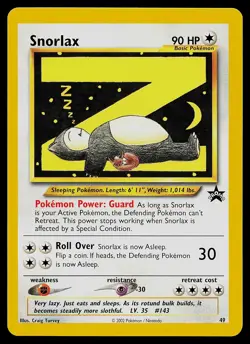 Pokemon Card - Snorlax Wotc Black Star Promo 49 Promo - Image 1