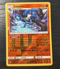 Pokemon Burning Shadows Lucario Reverse Holo Rare Card 71/147 LP - Image 1