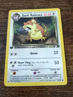 Dark Raticate 51/82 1st Edition Team Rocket Non Holo Pokemon Card - Image 1