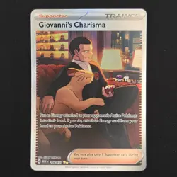 Pokemon TCG Card Giovanni's Charisma 204/165 151 Special Illustration Rare - NM - Image 1